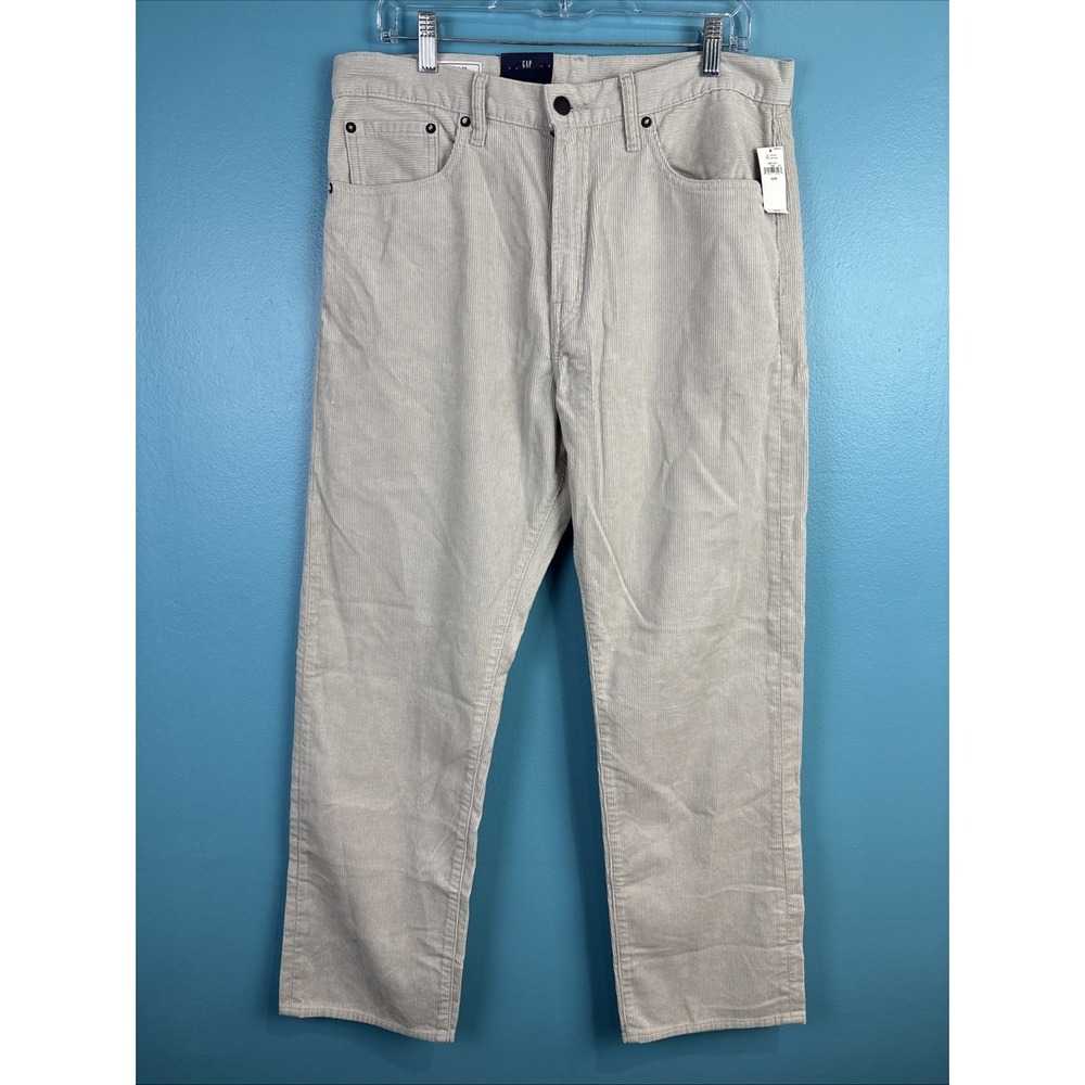 Gap Relaxed Straight Leg Corduroy Pants 33x30 Light Tan $70 Preppy Old Money
